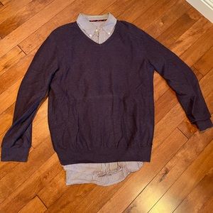 Men’s dress shirt and sweater set size large